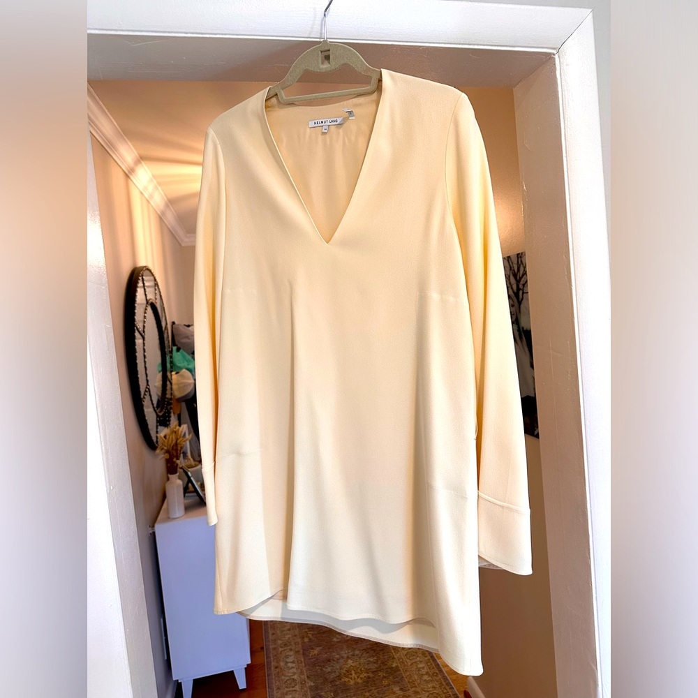 Helmut Lang silk long-sleeve mini dress with pockets